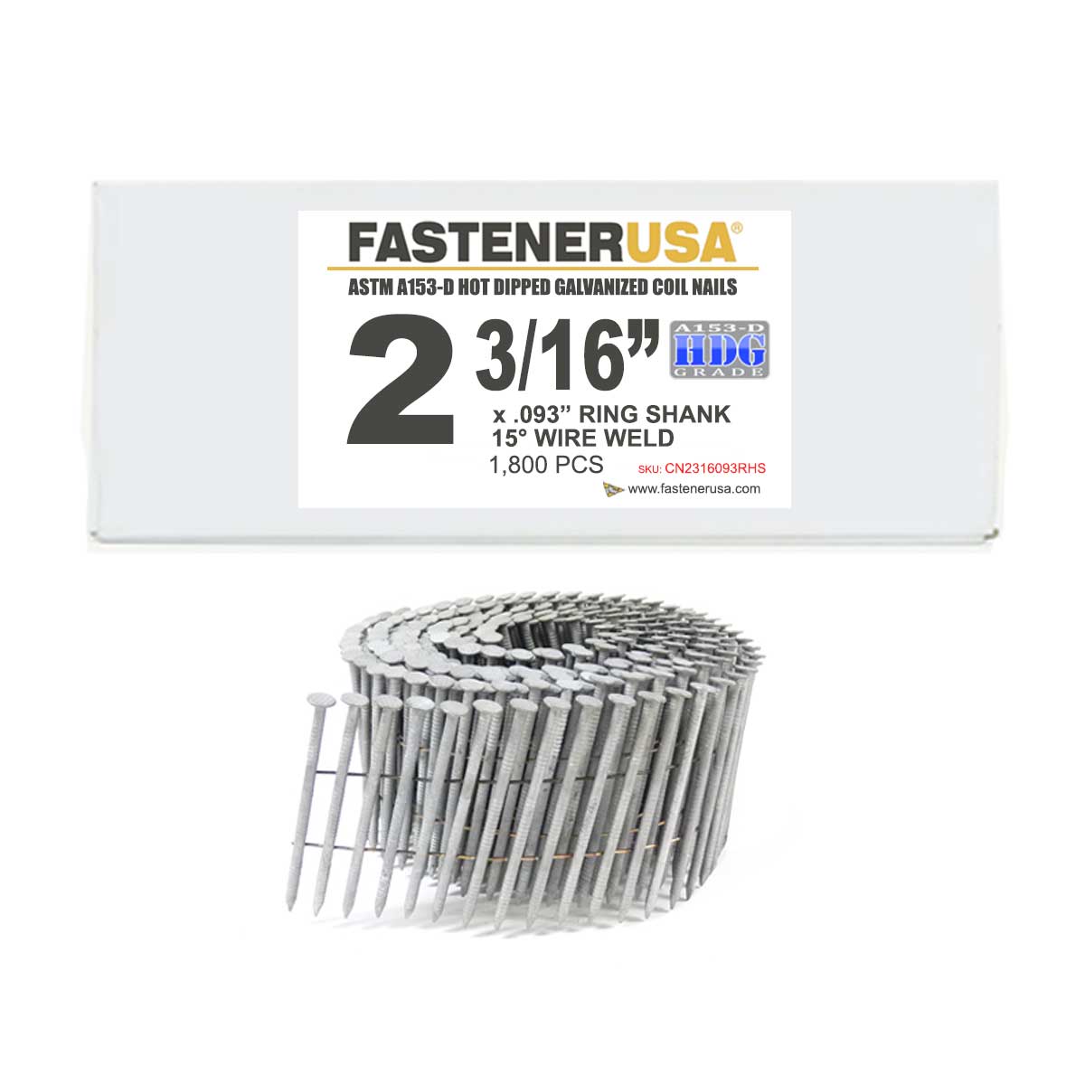 BOSTITCH Roofing Nails, Wire Collated Coil, 1-1/4-Inch